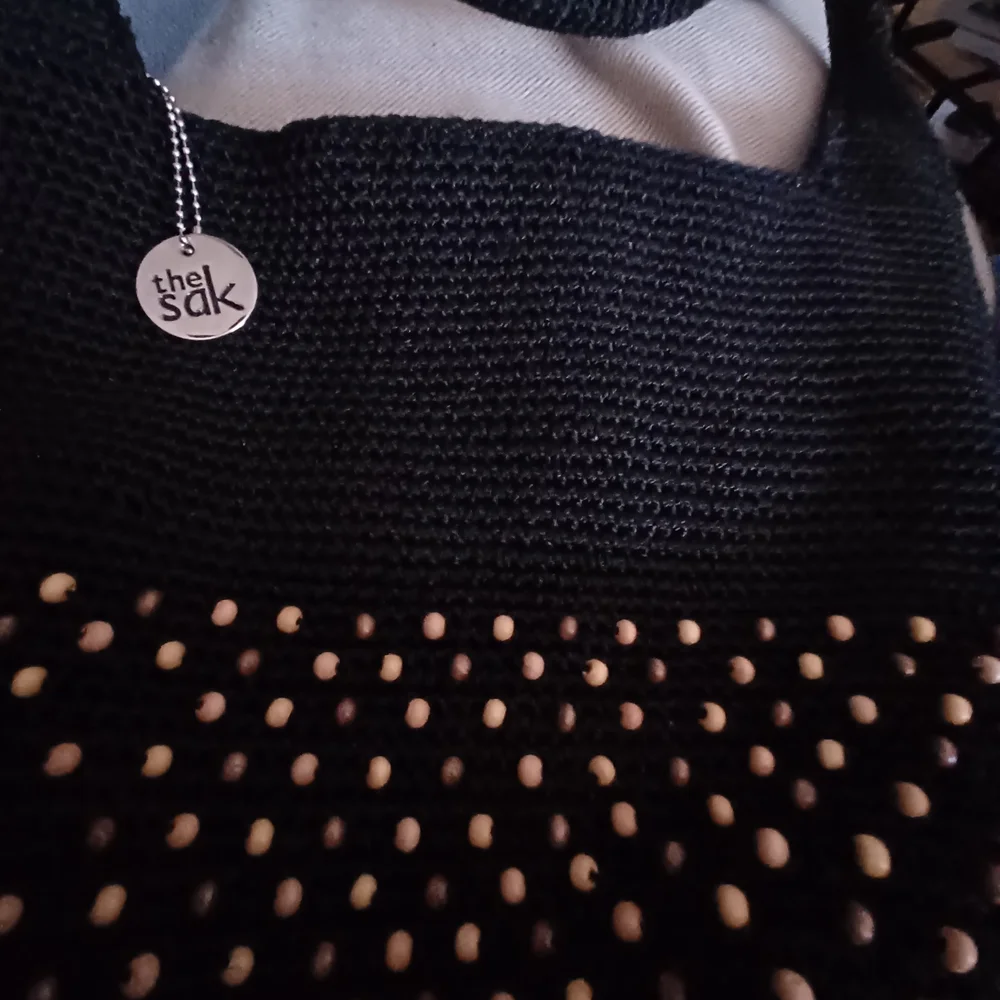 The Sak Womens Black Hobo Bag and Brown Beaded Crochet Made In Bali
